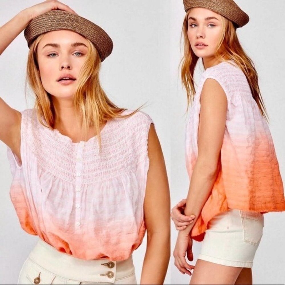 Free People Little Bit of Something Ombré Top Size M NWOT